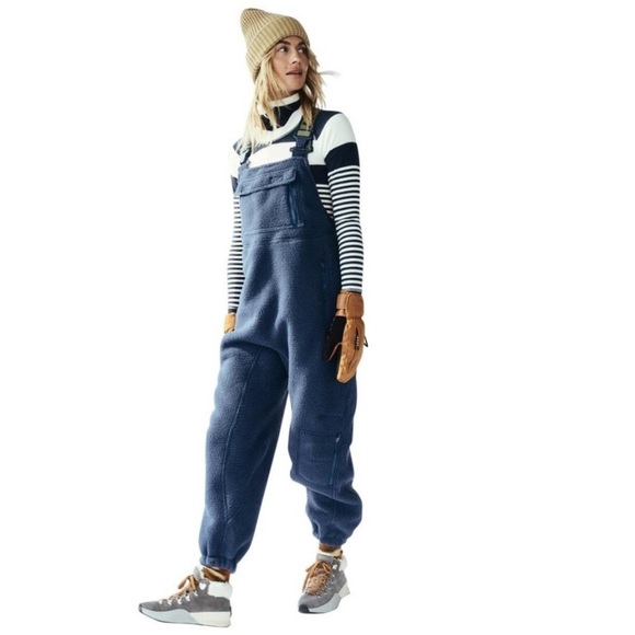 Free People Pants - Free People Hit The Slopes Salopette in Blue Jumpsuit